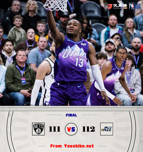 爵士112-111險勝籃網 地獄天堂一念間!科利爾23+7+7&準絕殺