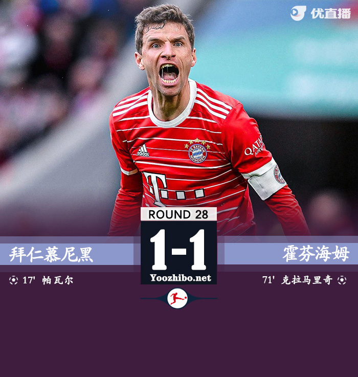拜仁慕尼黑vs霍芬海姆 全場錄像