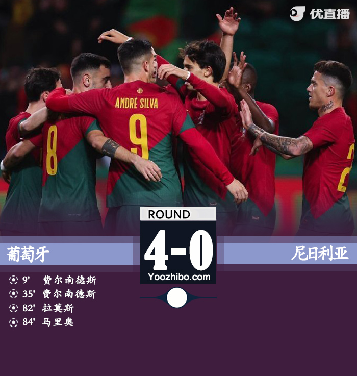 葡萄牙4-0擊敗尼日利亞