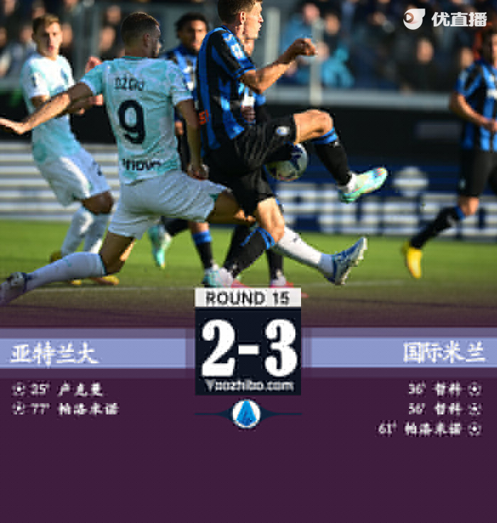 國米3-2逆轉亞特蘭大