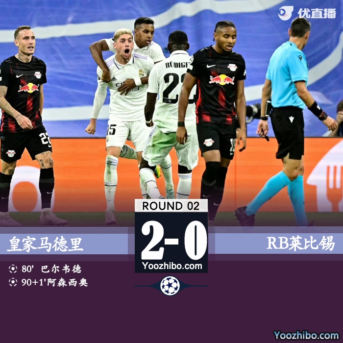 皇馬2-0戰勝萊比錫