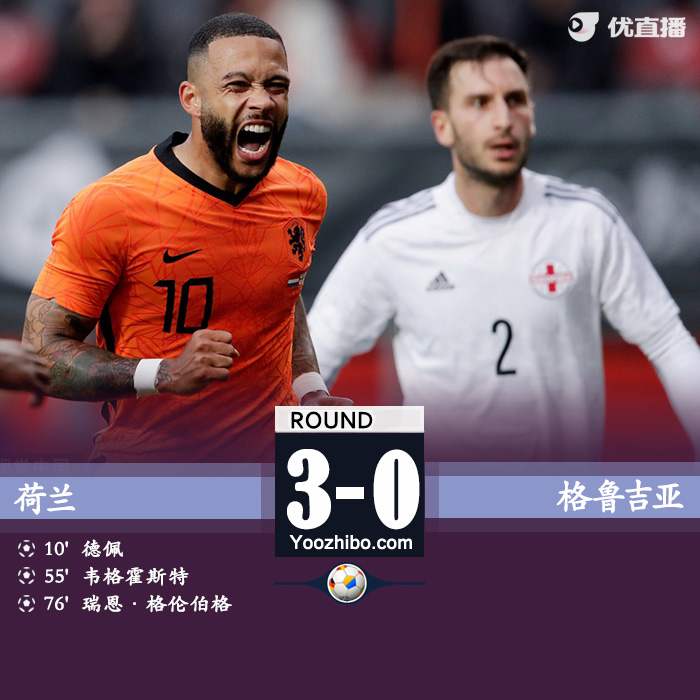 荷蘭3-0格魯吉亞 德佩傳射維霍斯特破門