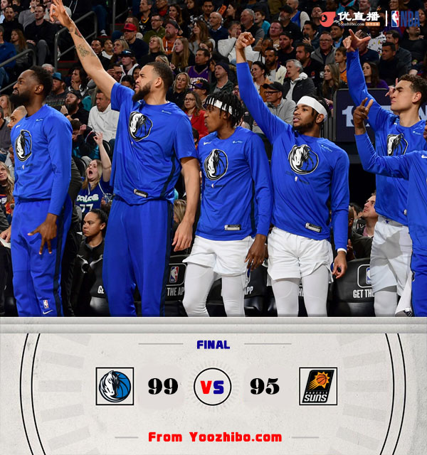 獨行俠99-95終結太陽 丁威迪36+6+9 東契奇傷退 艾頓19+20