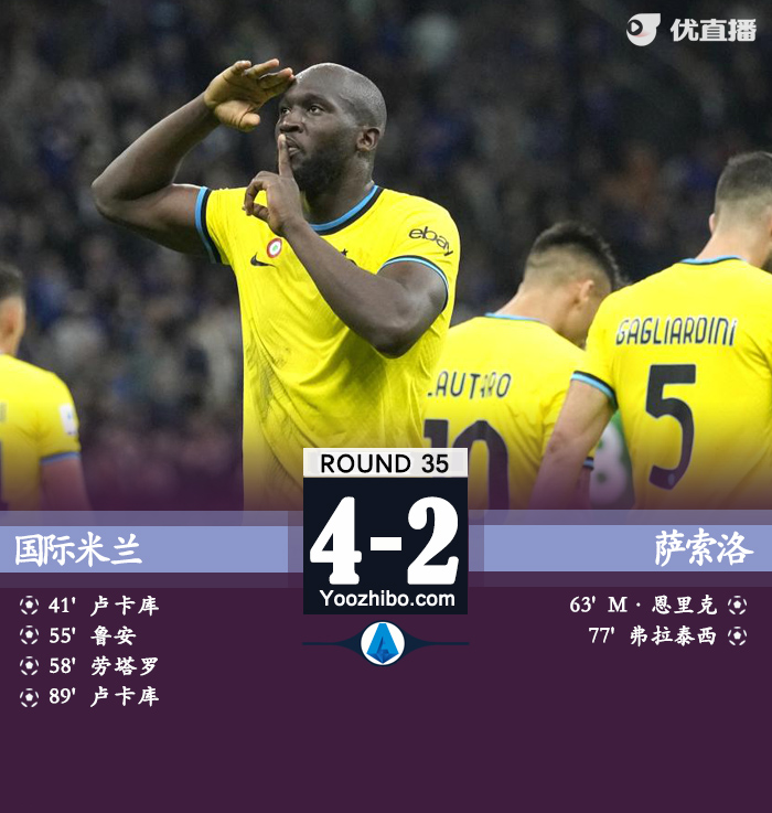 國米主場4-2擊敗薩索洛