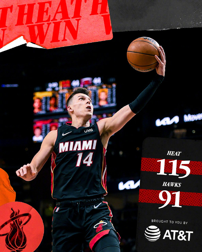 熱火客場115-91大勝老鷹