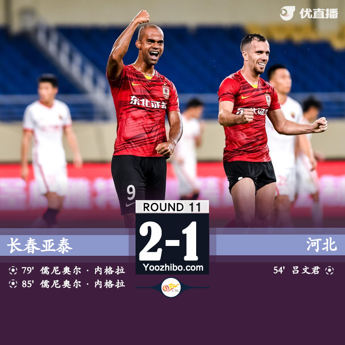 長春亞泰2-1送上海海港 呂文君破門儒尼奧爾雙響+絕殺