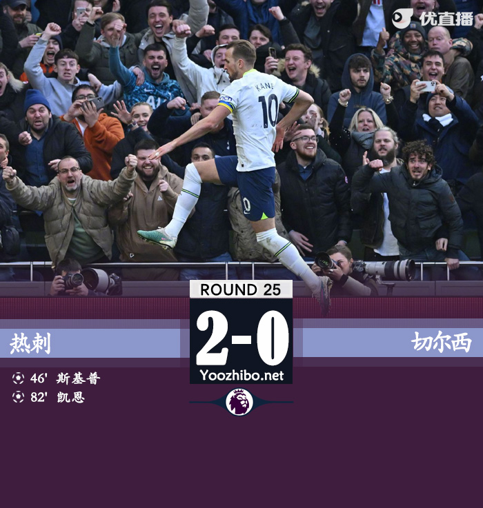 切爾西0-2熱刺  凱恩斯基普破門弟媳傷退