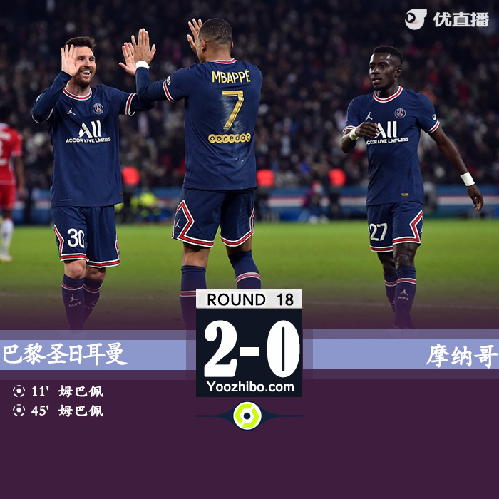 巴黎圣日耳曼vs摩納哥