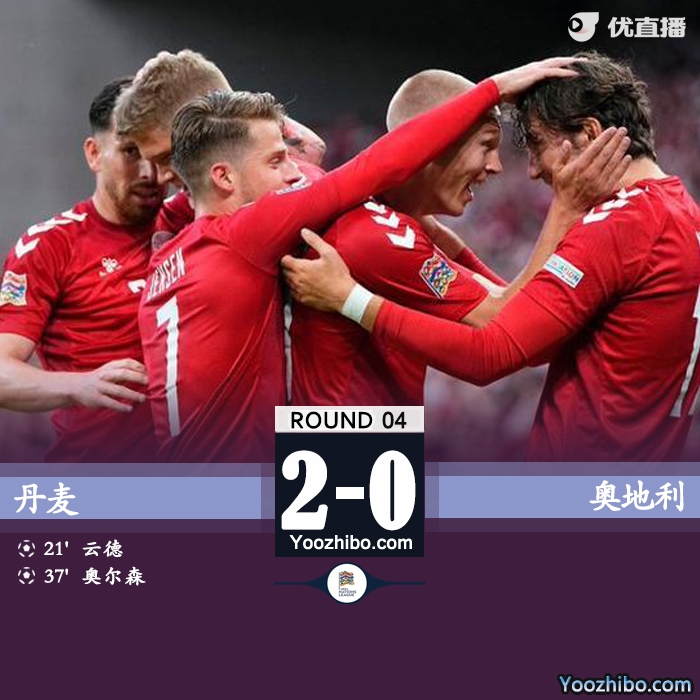 丹麥2-0戰勝奧地利