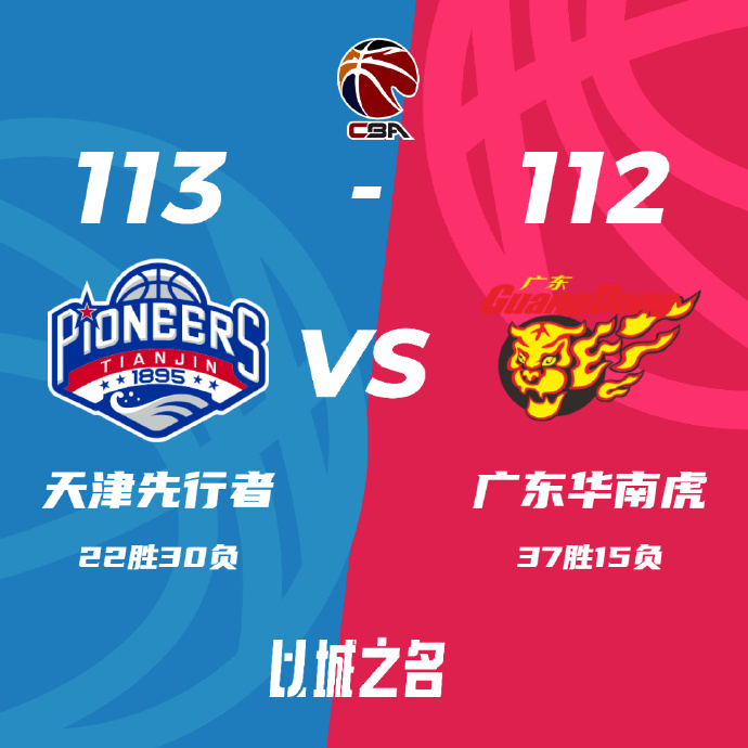 天津112-113終結廣東 詹姆斯35+16&大帽絕殺 胡明軒26+8+7