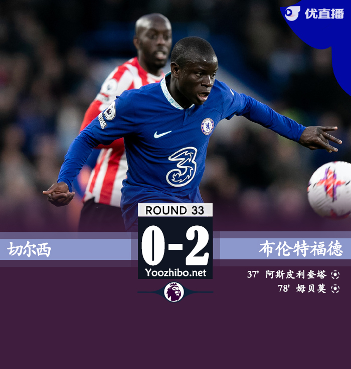 切爾西0-2布倫特福德各賽事五連??！
