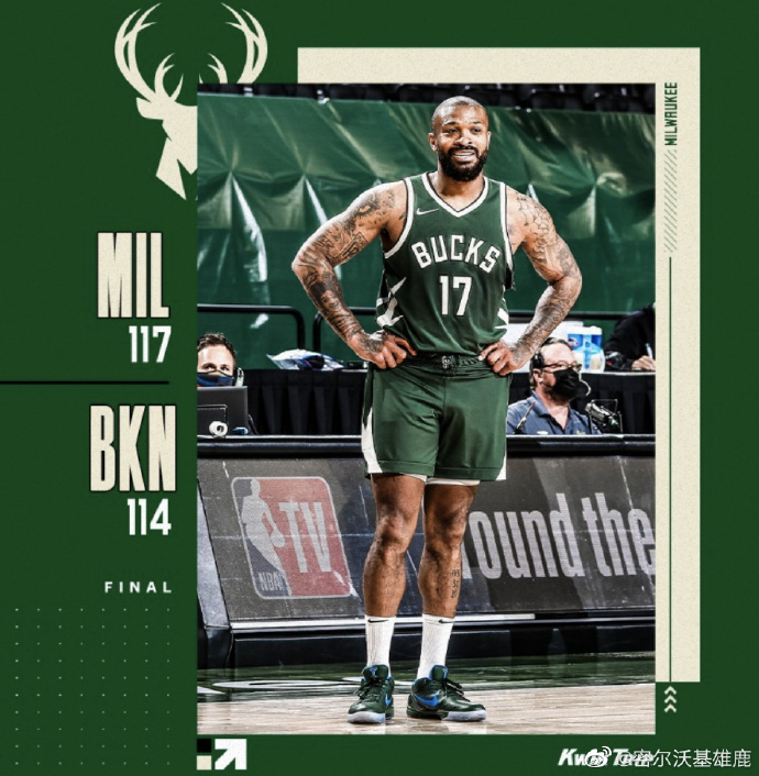 雄鹿117-114險勝籃網 字母哥49+8 米德爾頓26+11+6 杜蘭特42+10