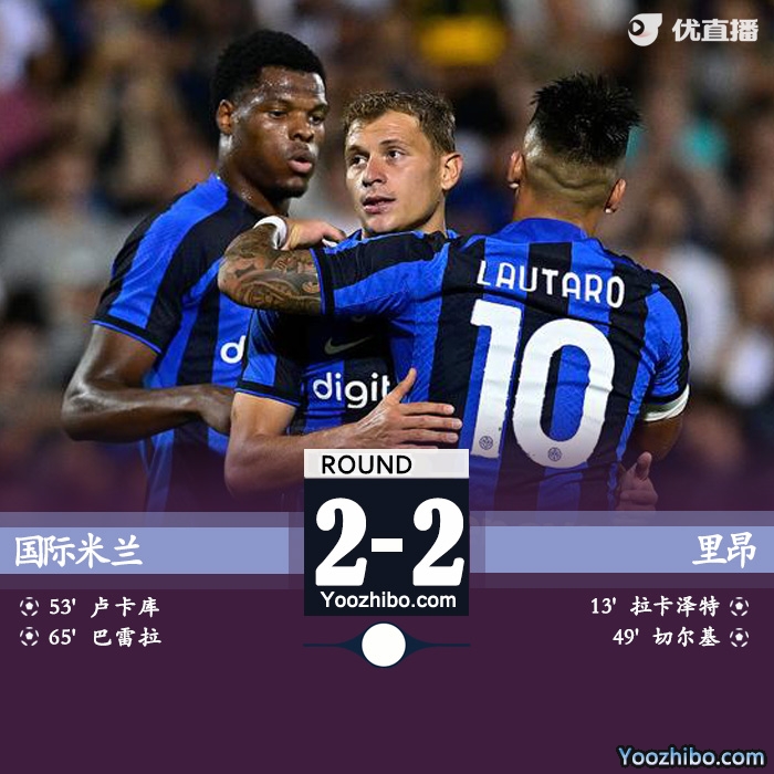 國際米蘭2-2戰平里昂