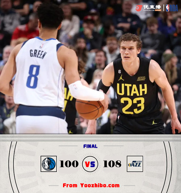 爵士108-100力克獨行俠 馬爾卡寧29+5 凱斯勒14+11+5帽 丁威迪35+8