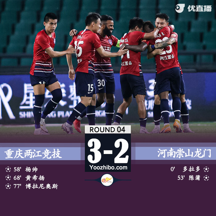 重慶3-2逆轉河南 黃希揚任意球破門+助攻
