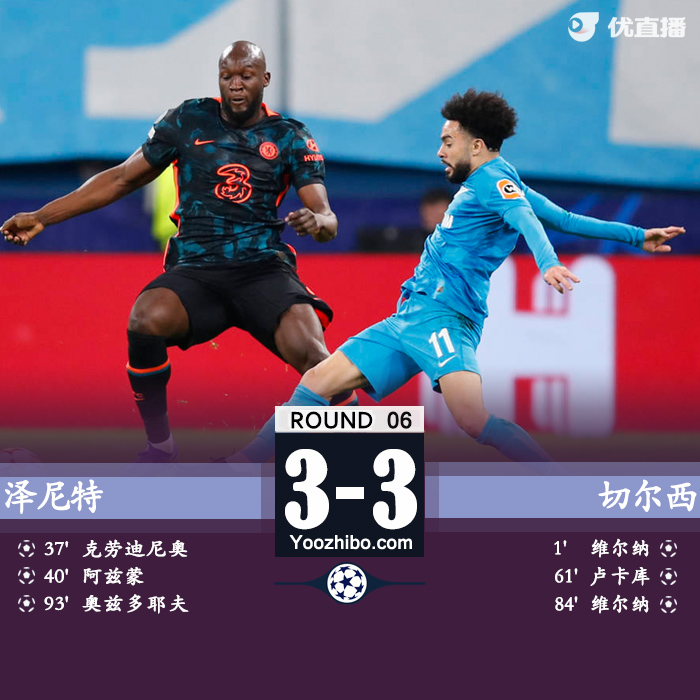 切爾西3-3澤尼特