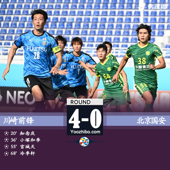 國安0-4川崎前鋒 1平5負進3球丟23球結束本屆賽事