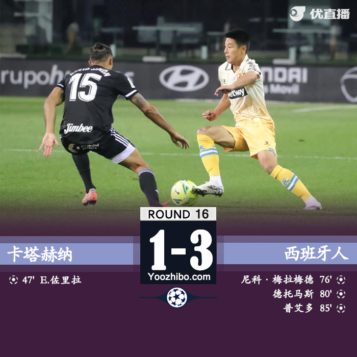 西班牙人3-1逆轉卡塔赫納