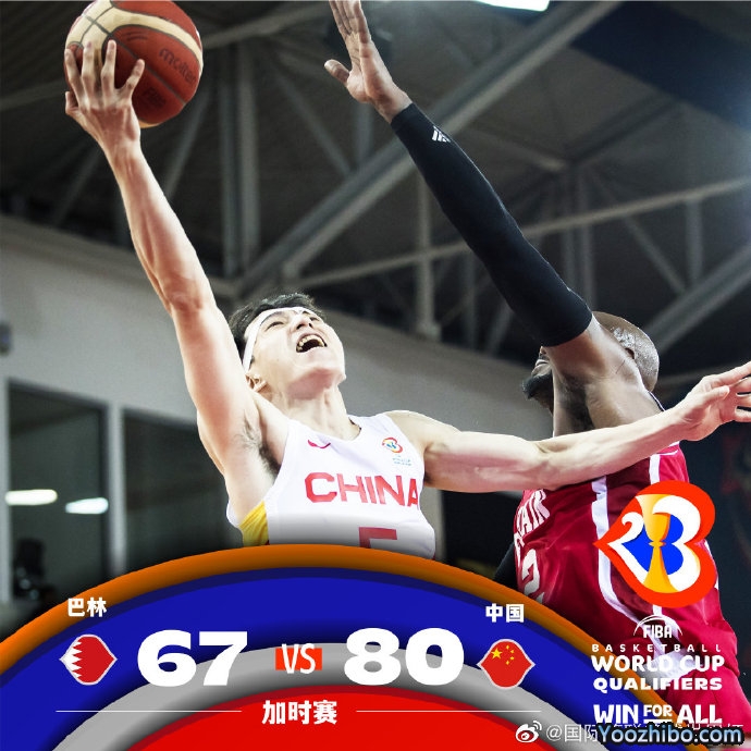 中國男籃加時80-67戰勝巴林