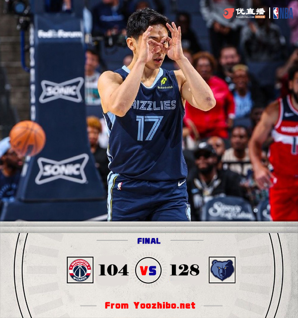 灰熊128-104戰勝奇才 小賈倫39+6 雙槍缺戰 河村3分2板1助