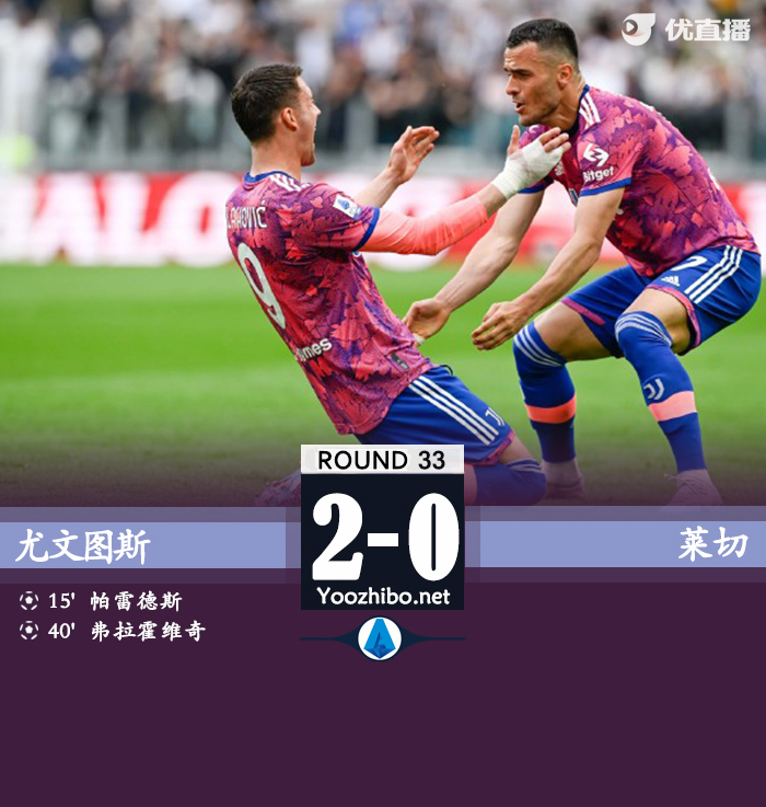 尤文2-1萊切 帕雷德斯任意球破門弗拉霍維奇建功