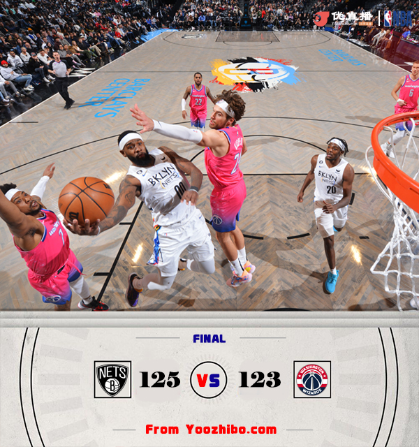籃網125-123逆轉險勝奇才。