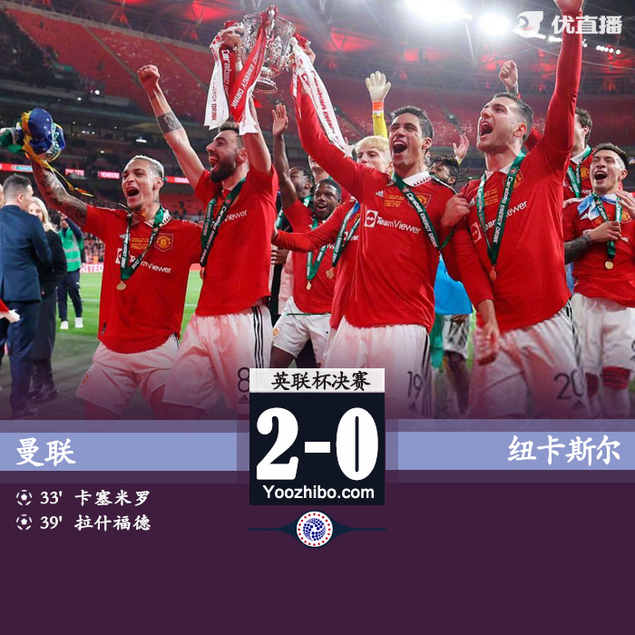 曼聯2-0紐卡  奪滕哈赫時代首冠 卡塞米羅破門拉什福德建功