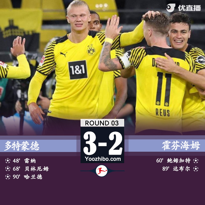 08月28日 德甲第3輪 多特蒙德vs霍芬海姆 全場錄像及集錦
