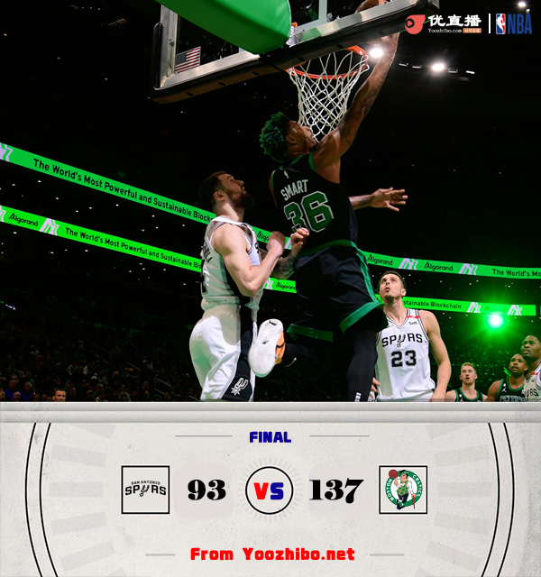 凱爾特人137-93大勝馬刺迎來3連勝。