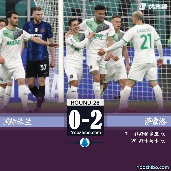 國米0-2不敵薩索洛