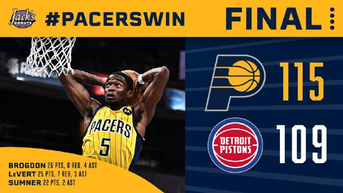 04月25日 NBA常規賽 活塞vs步行者 全場錄像及集錦