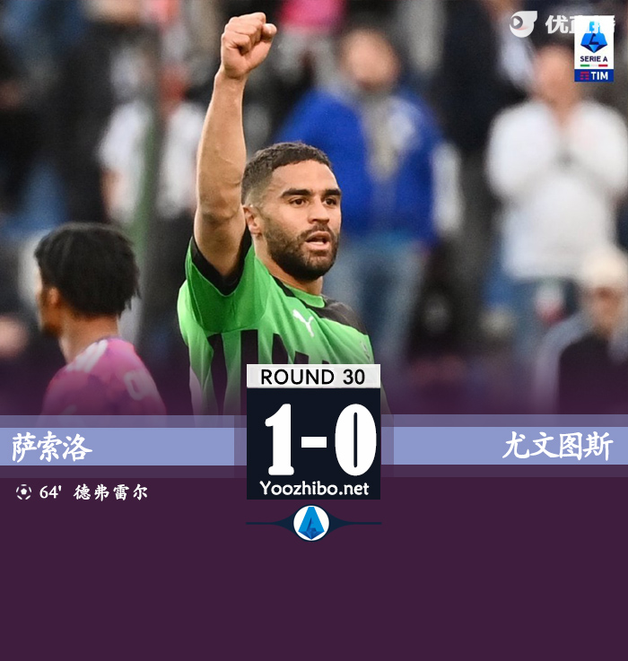 尤文客場0-1不敵薩索洛