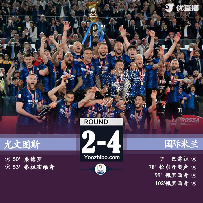 國米4-2尤文獲得意大利杯