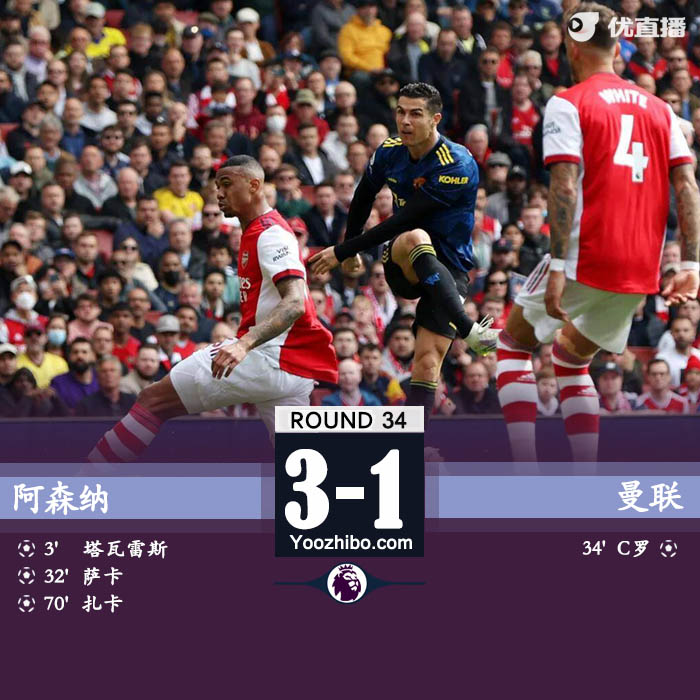 阿森納3-1曼聯