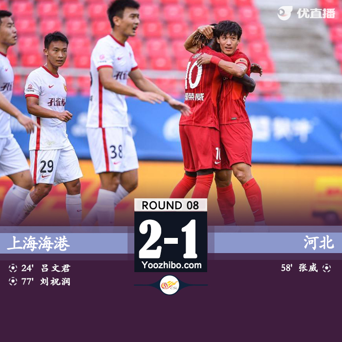 上海海港2-1河北隊