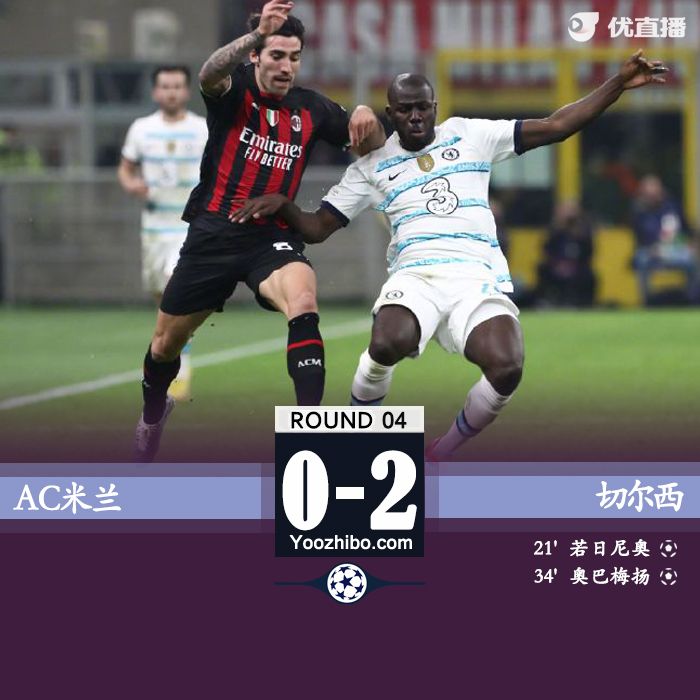 切爾西2-0擊敗AC米蘭