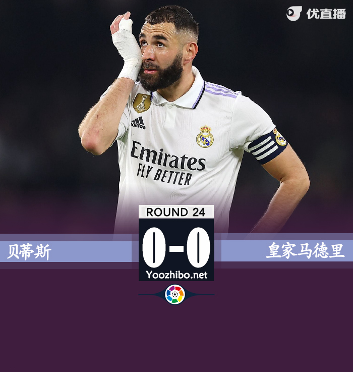 皇馬0-0貝蒂斯 本澤馬任意球破門被吹