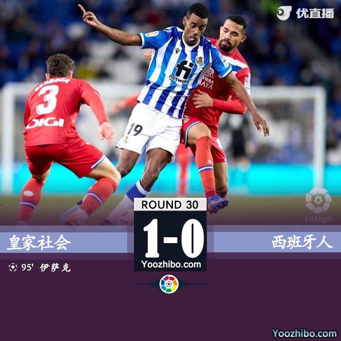 皇家社會在主場1-0險勝西班牙人