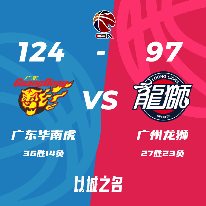 廣東124-97擊敗大勝廣州 周琦23+5 沃特斯22+9 祝銘震18+7