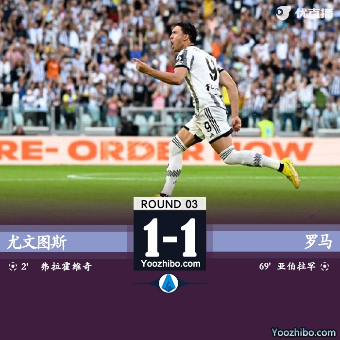 尤文1-1戰平羅馬