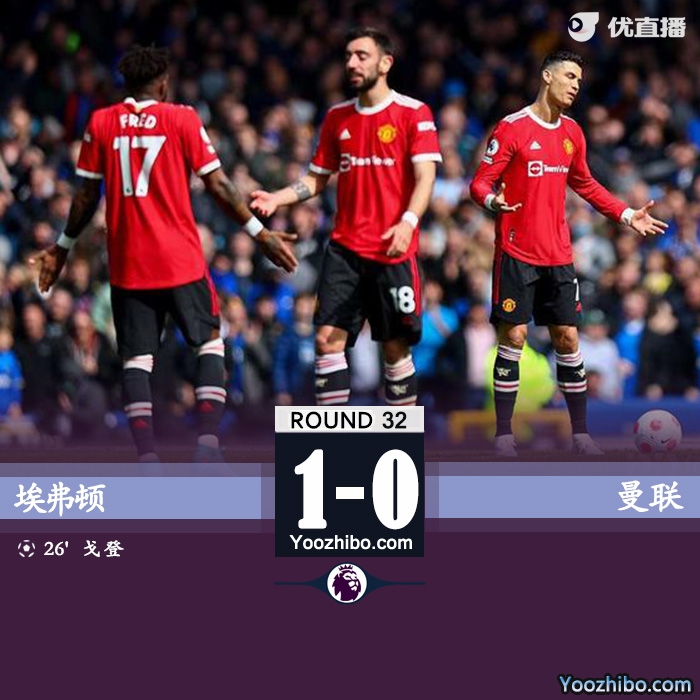 曼聯暫0-1埃弗頓