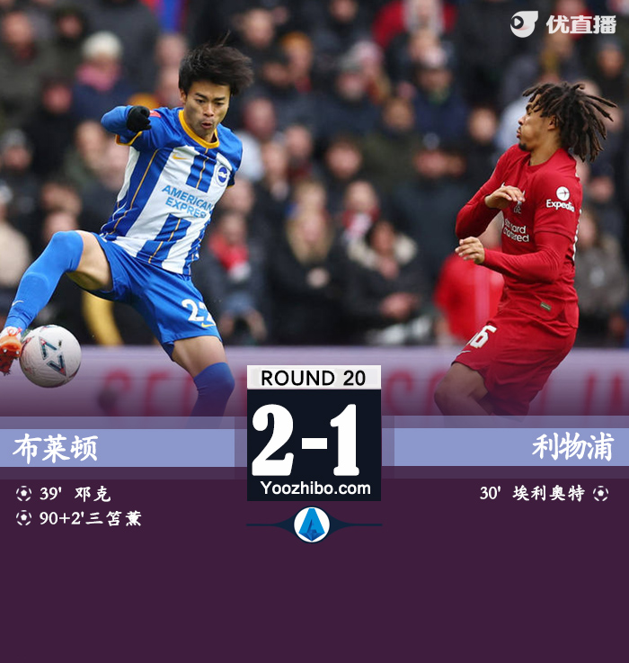 布萊頓2-1利物浦
