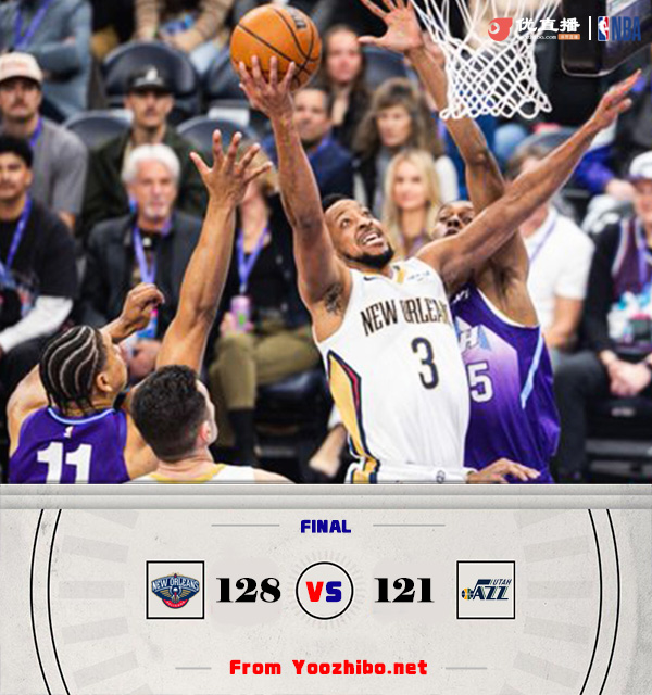 03月03日 NBA常規賽 鵜鶘vs爵士 全場錄像及集錦