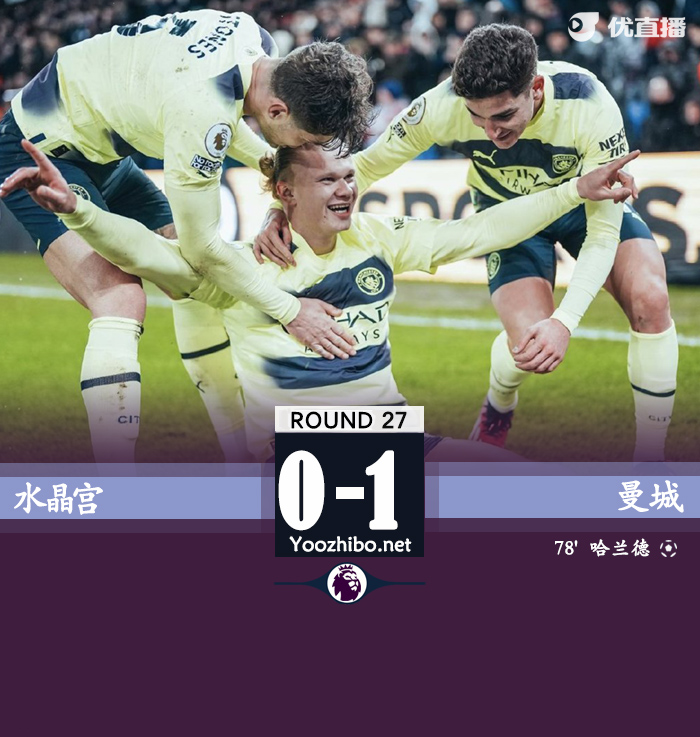 曼城客場1-0水晶宮