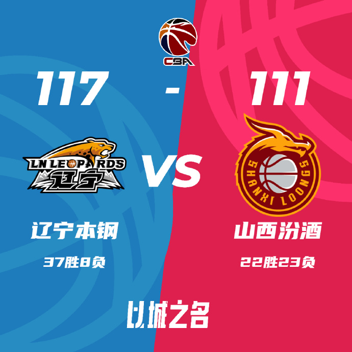 遼寧117-111險勝山西 張鎮麟43+9+5 趙繼偉31+5+9 張寧37+5