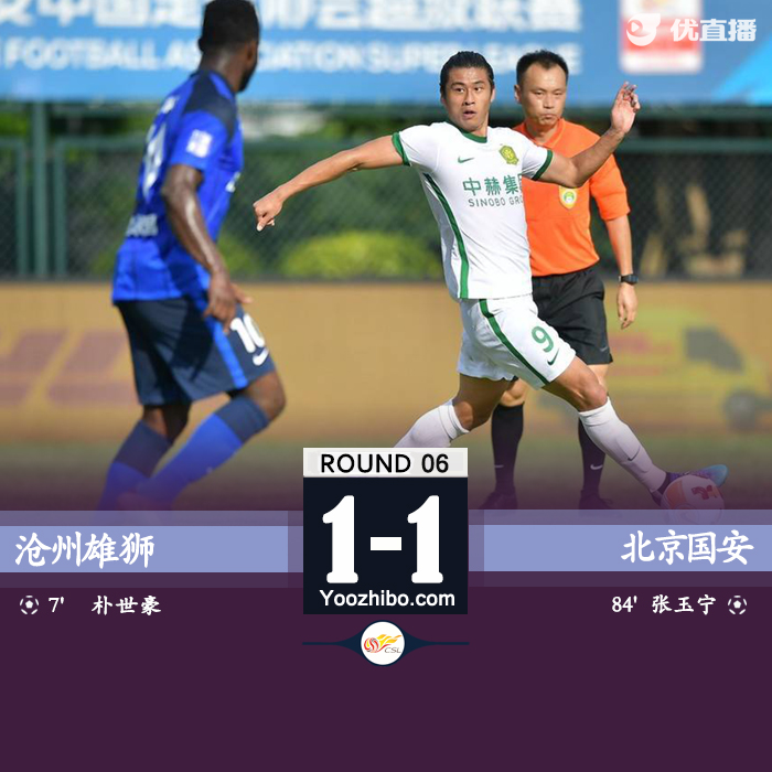 滄州1-1北京國安