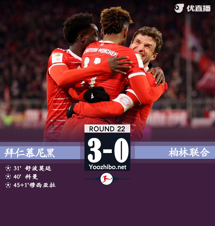02月27日 德甲第22輪 拜仁慕尼黑vs柏林聯合 全場錄像