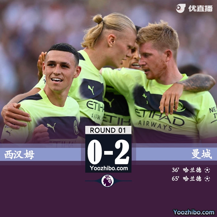 曼城2-0西漢姆取開門紅