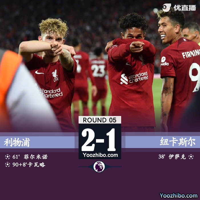 利物浦2-1紐卡斯爾