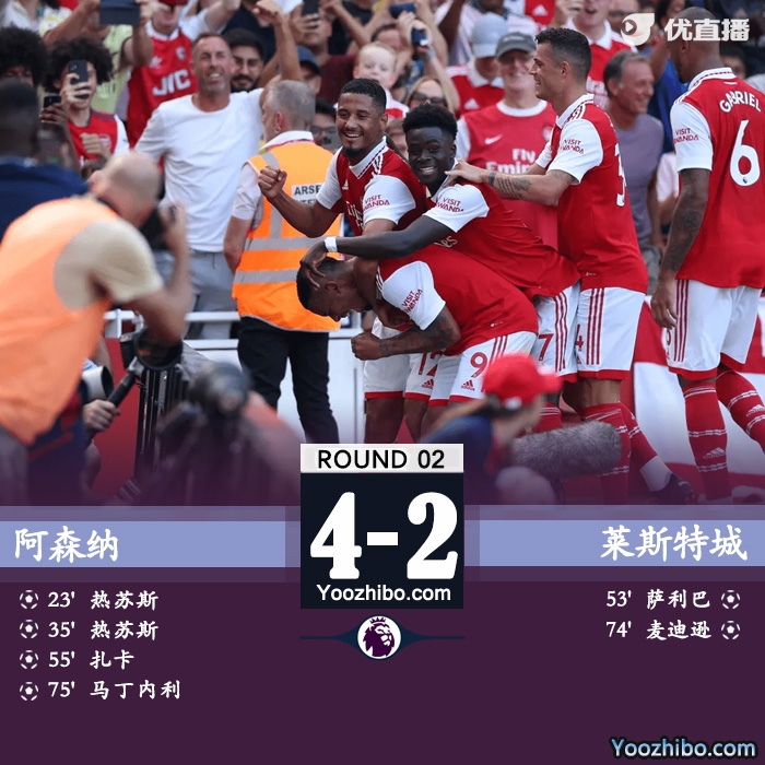 阿森納4-2萊斯特城